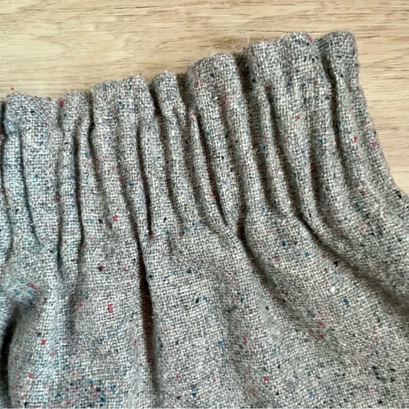 J. Crew Grey Fleck Tweed Wool Blend Paper Bag Waist Mini Skirt Size 6 EUC - Picture 9 of 10